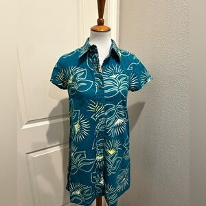 🚫SOLD Vintage Sig ZaneTeal Floral Button-Up Dress